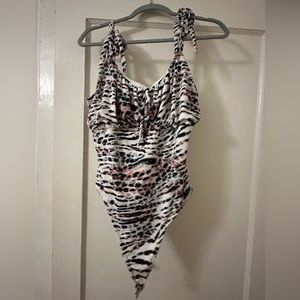 Plus Size Tiger Print Bodysuit